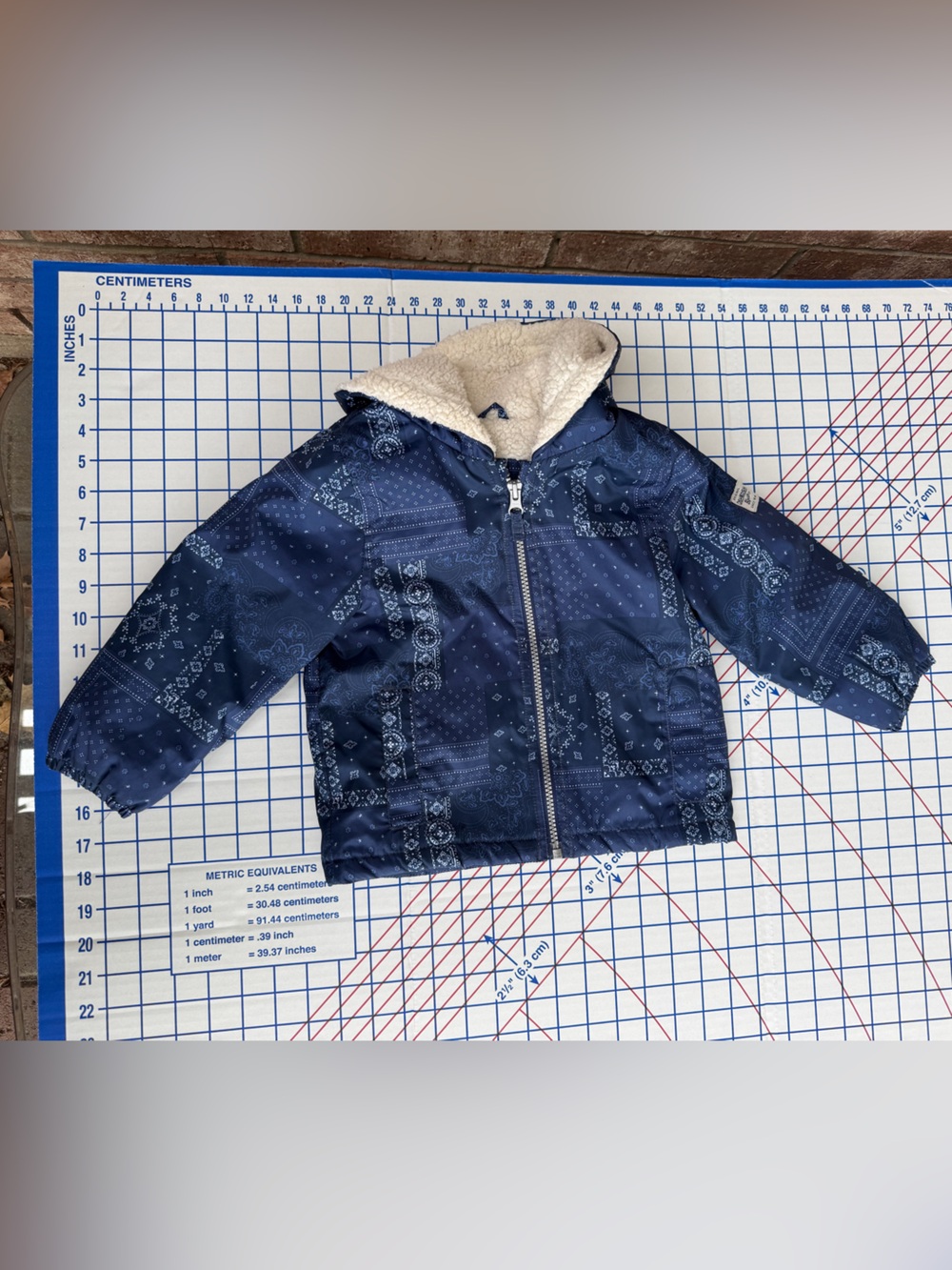 OshKosh B'gosh Navy Bandana Sherpa Jacket Paisley